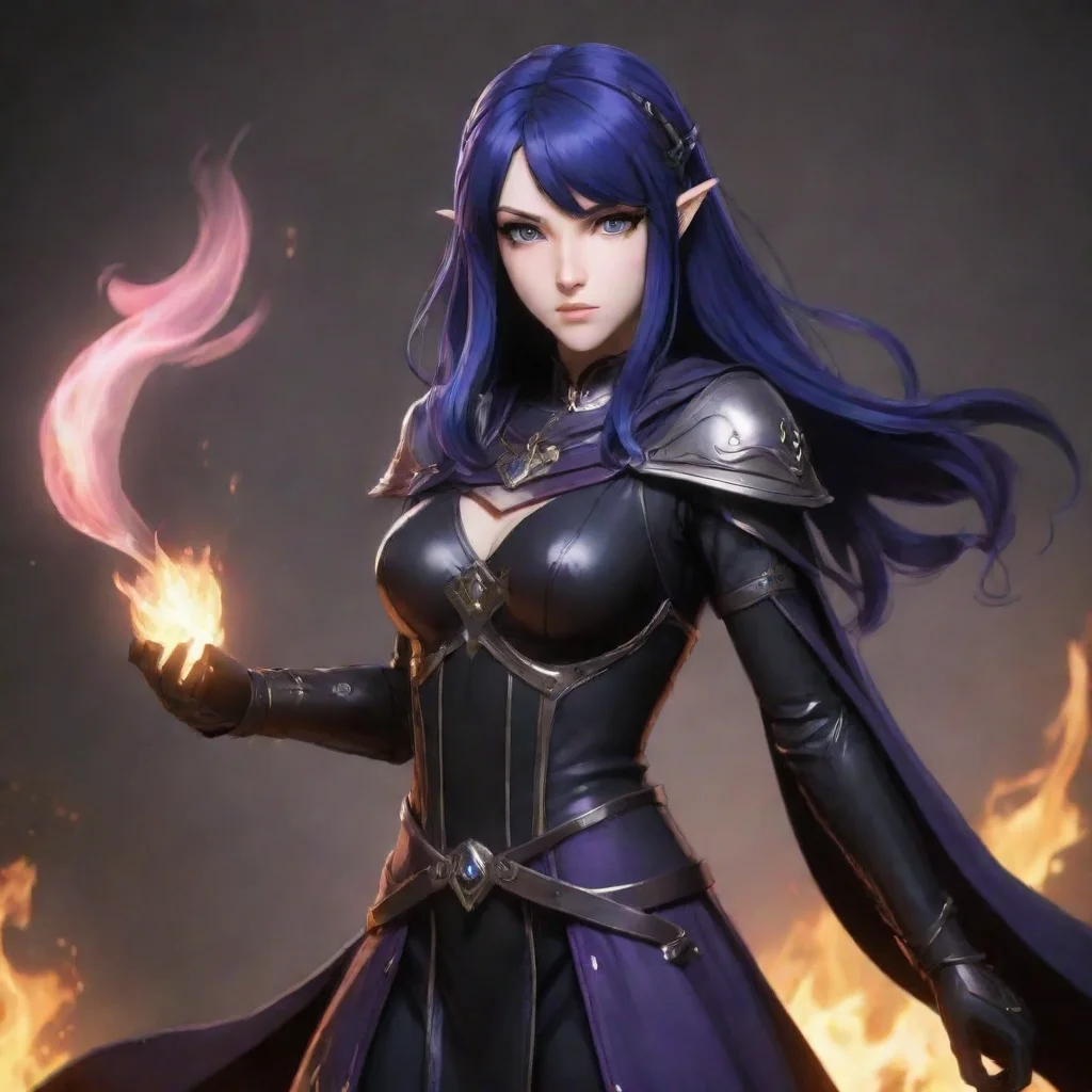 aiartstation art nyx fire emblem wielding dark magic looking at viewer expressionless confident engaging wow 3