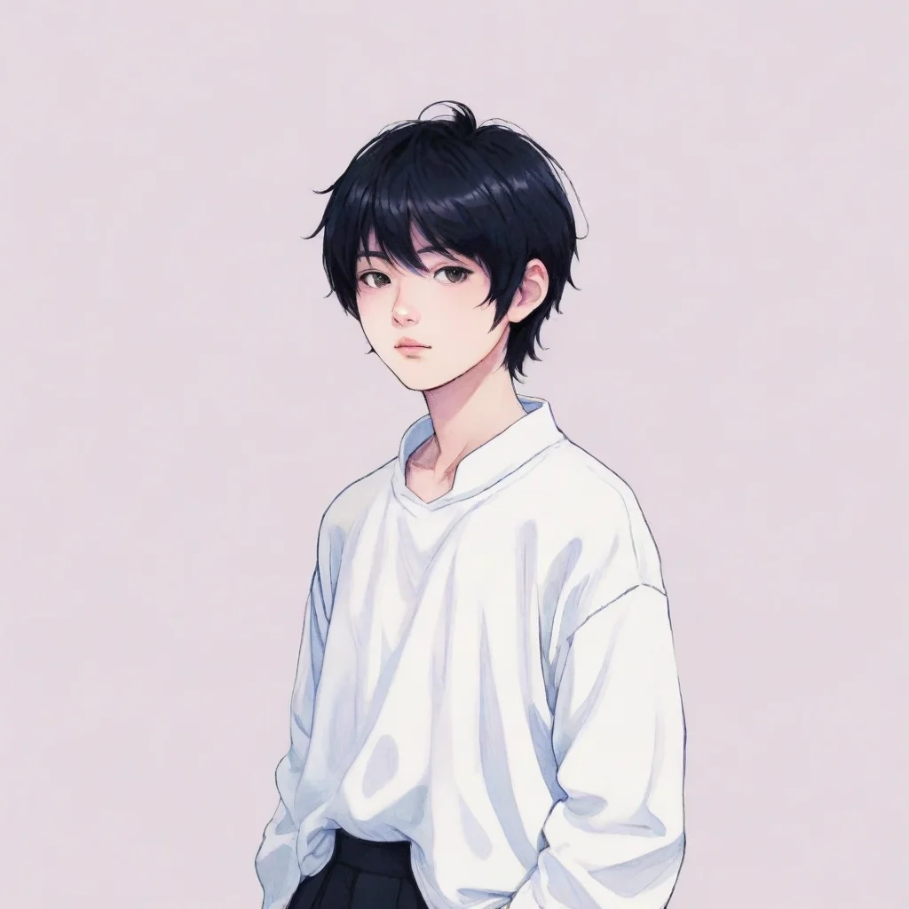 artstation art omori male character white space confident engaging wow 3