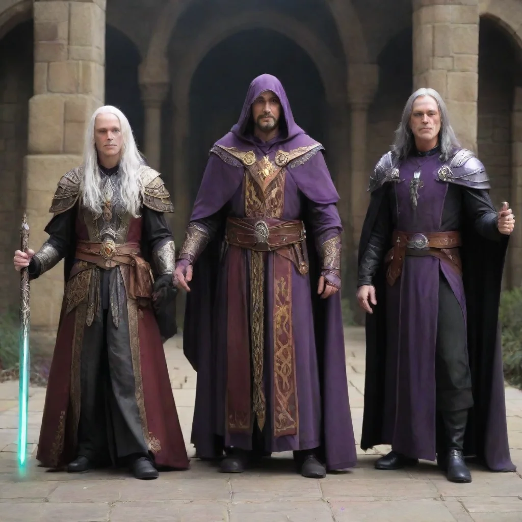 aiartstation art paladin next to a warlock next to a wizard next to a rogue next to a priest confident engaging wow 3