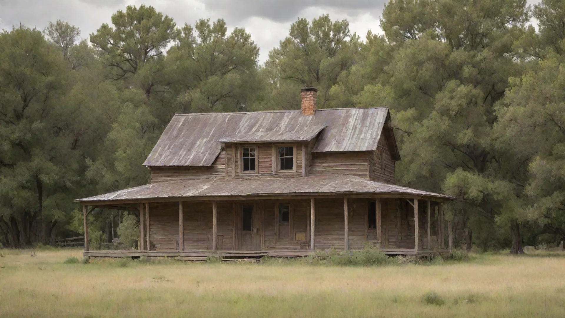 artstation art peaceful old timey ranch house in nature with no humans pictured confident engaging wow 3 wide