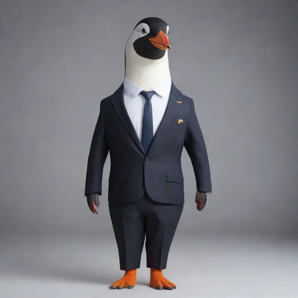 artstation art peguin wearing a suite calymodel confident engaging wow 3