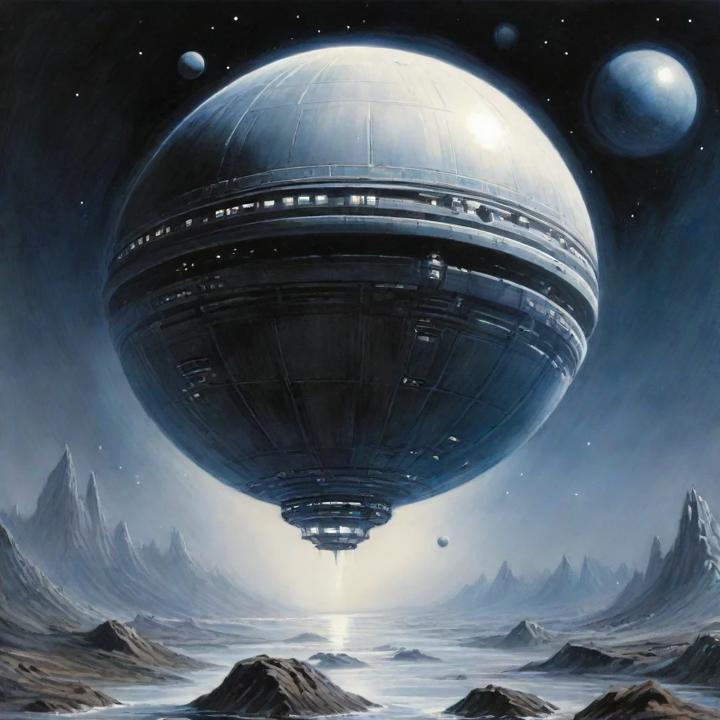 aiartstation art perry rhodan full spherical spaceship ink confident engaging wow 3