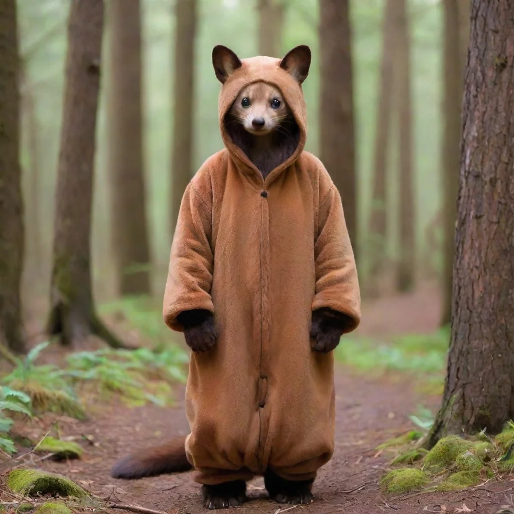 aiartstation art person in a pine marten kigu confident engaging wow 3