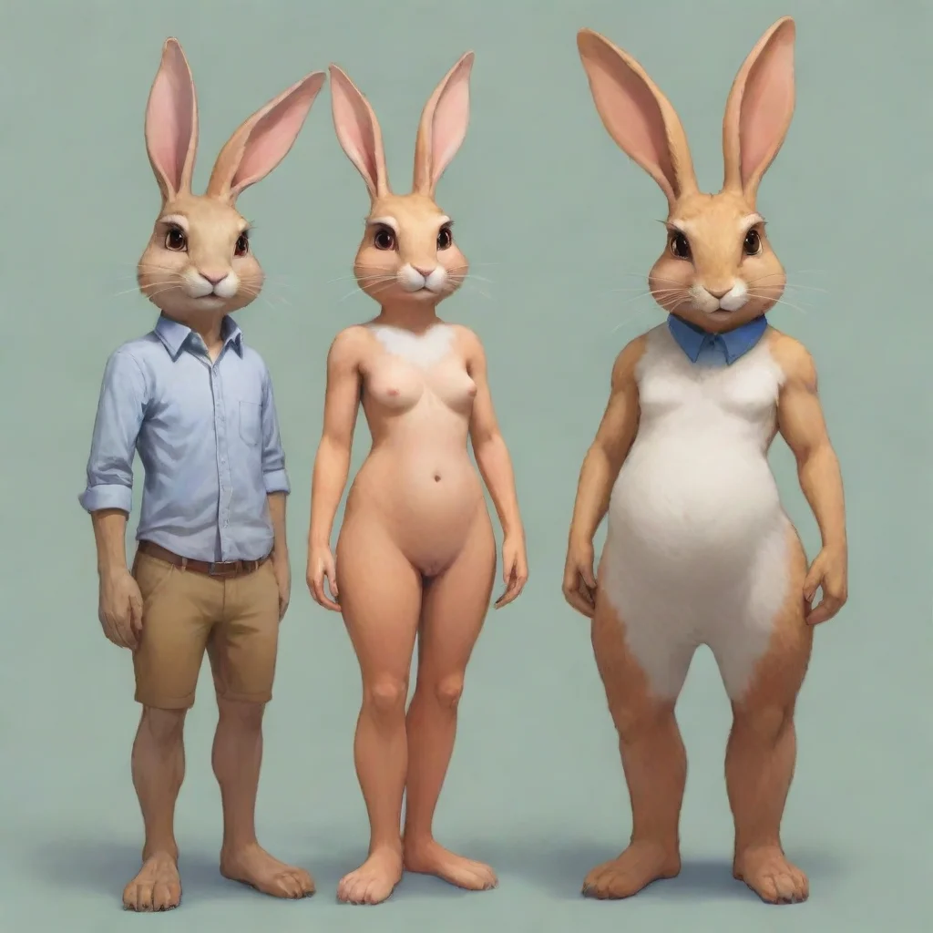 artstation art person sized anthro rabbits confident engaging wow 3