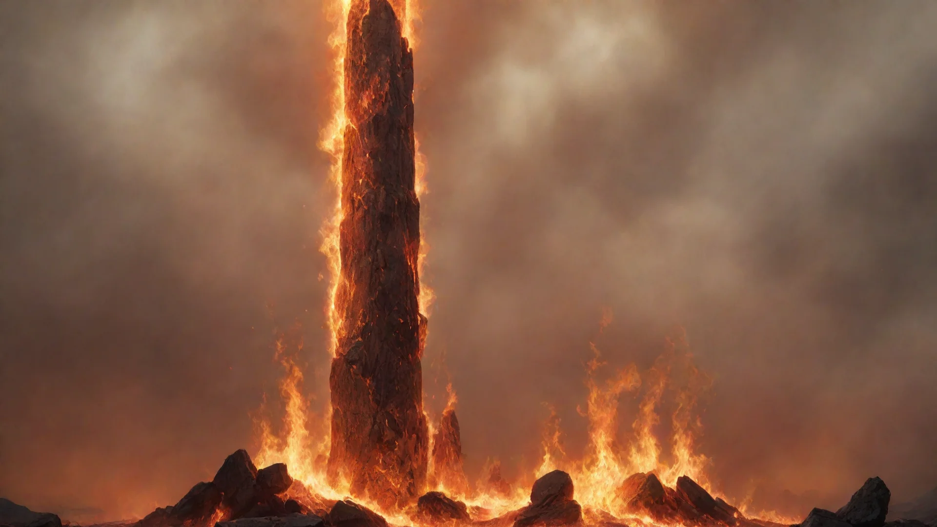 artstation art pillar of fire confident engaging wow 3 wide