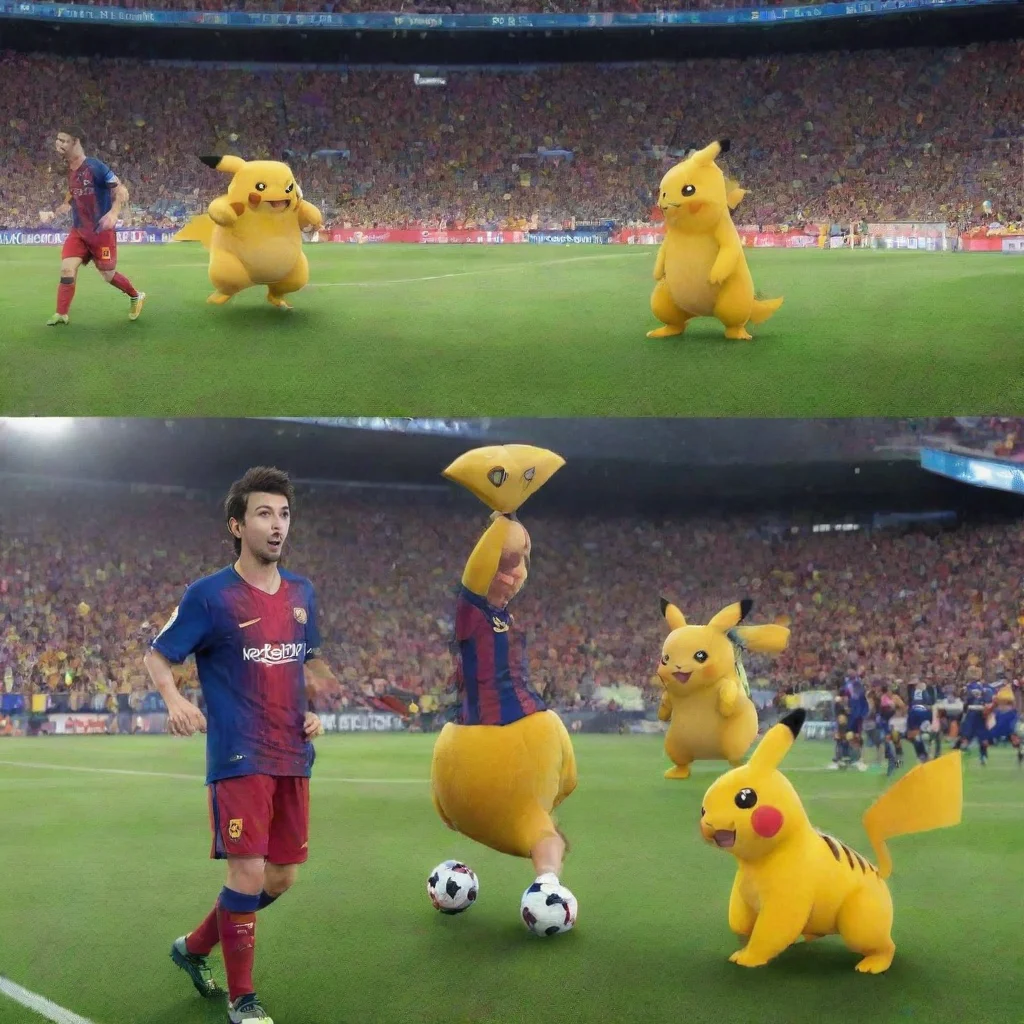 aiartstation art pokemon fc vs fc barcelona  confident engaging wow 3