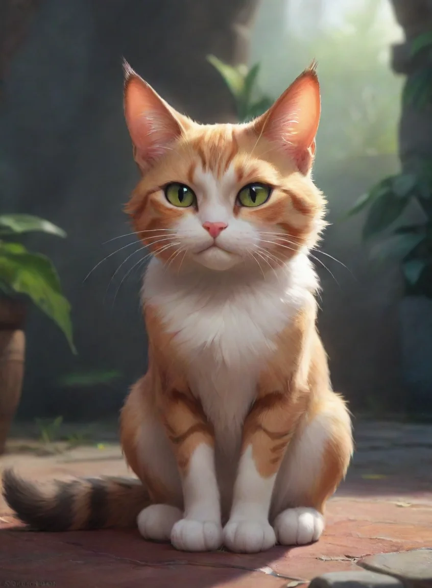 aiartstation art pon un gato triste confident engaging wow 3 portrait43