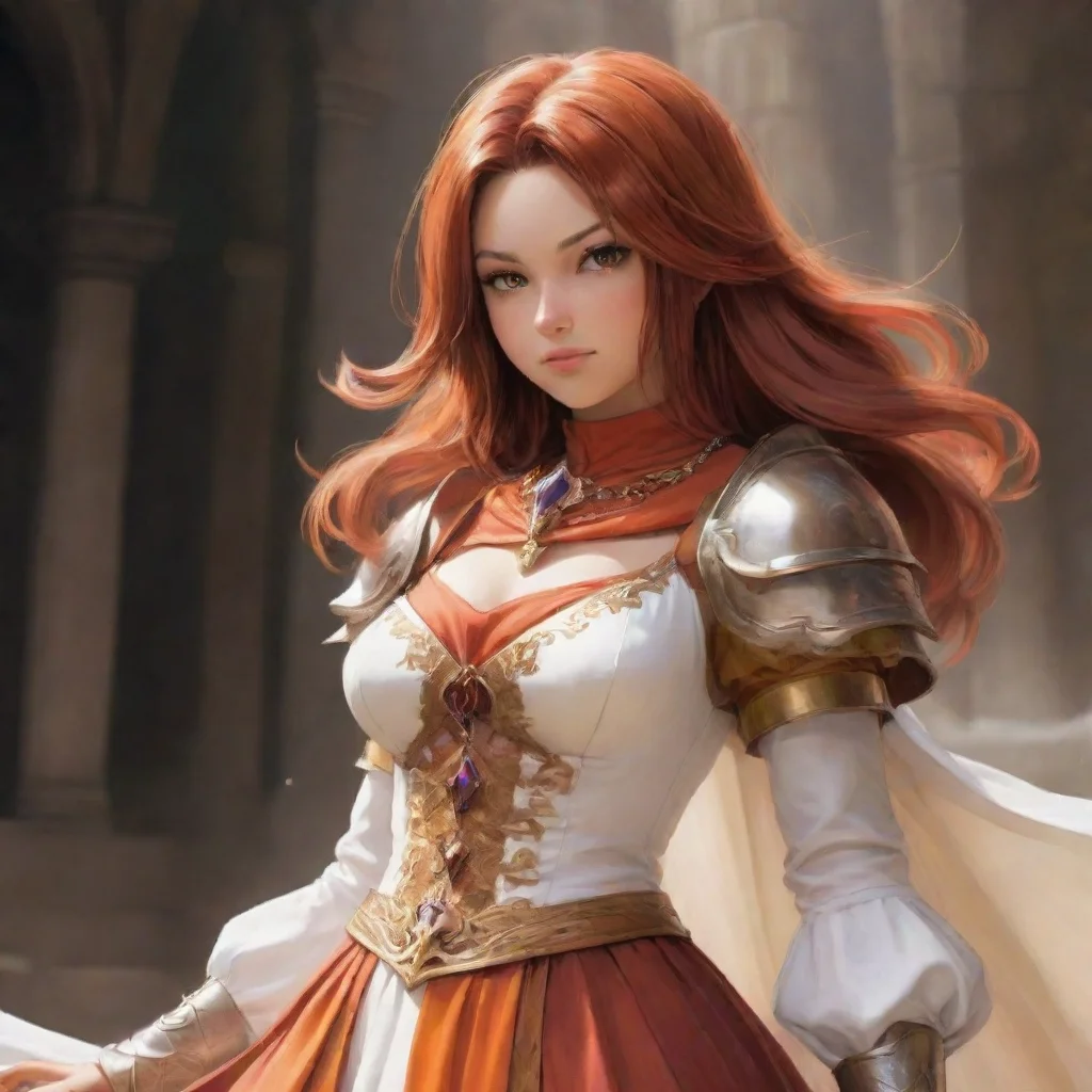 aiartstation art princcess garnet realistic final fantasy ix fantasy art orange white garments warrior sweet princess summoner majestic feminine beauty grace artistic confident engaging wow 3
