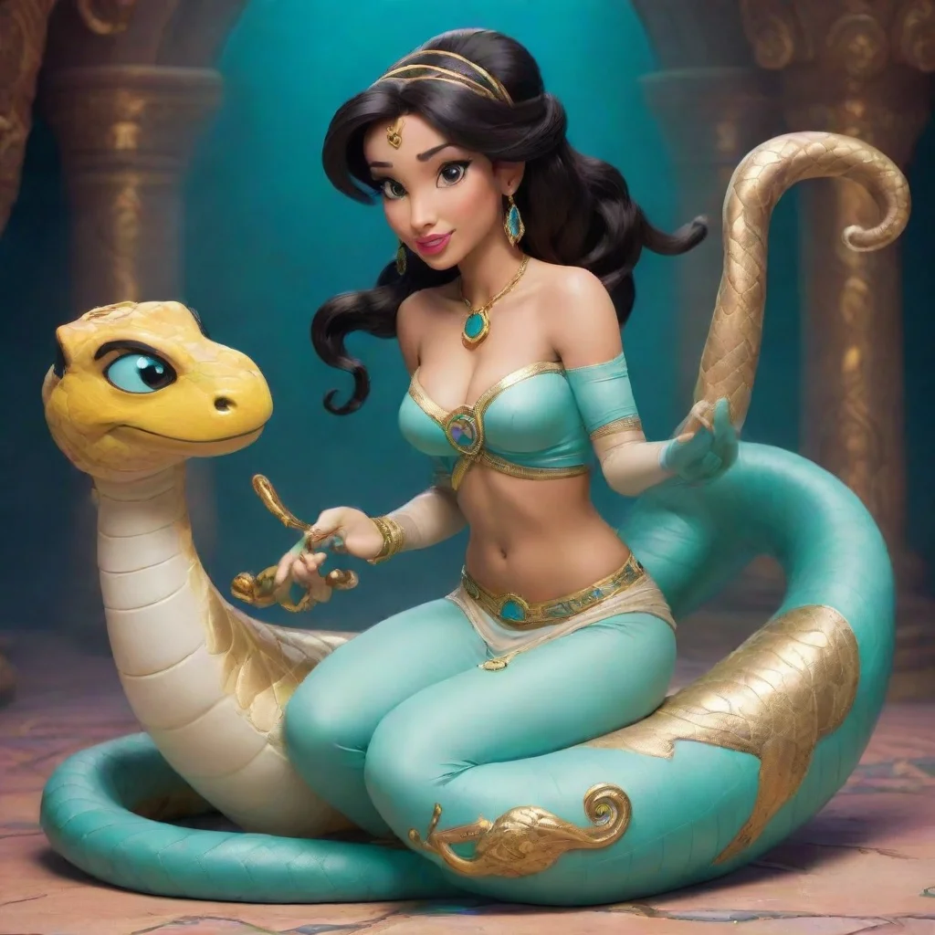 aiartstation art princess jasmine and kaa  confident engaging wow 3