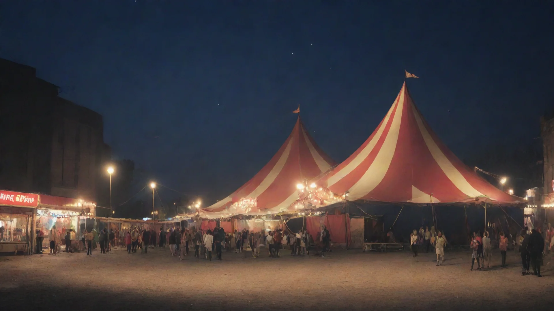 aiartstation art ps1 circus at night confident engaging wow 3 wide