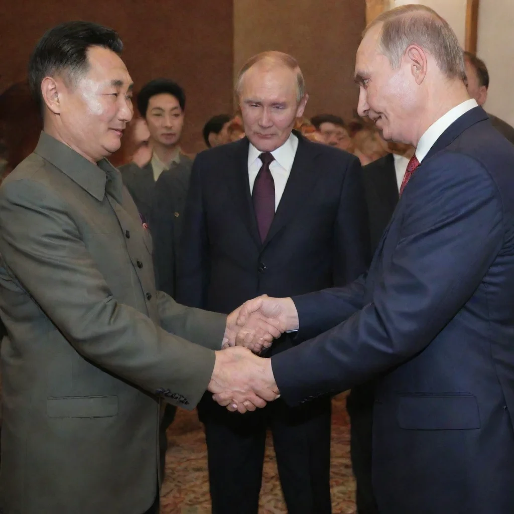 artstation art putin che stringe la mano a kim joun on confident engaging wow 3