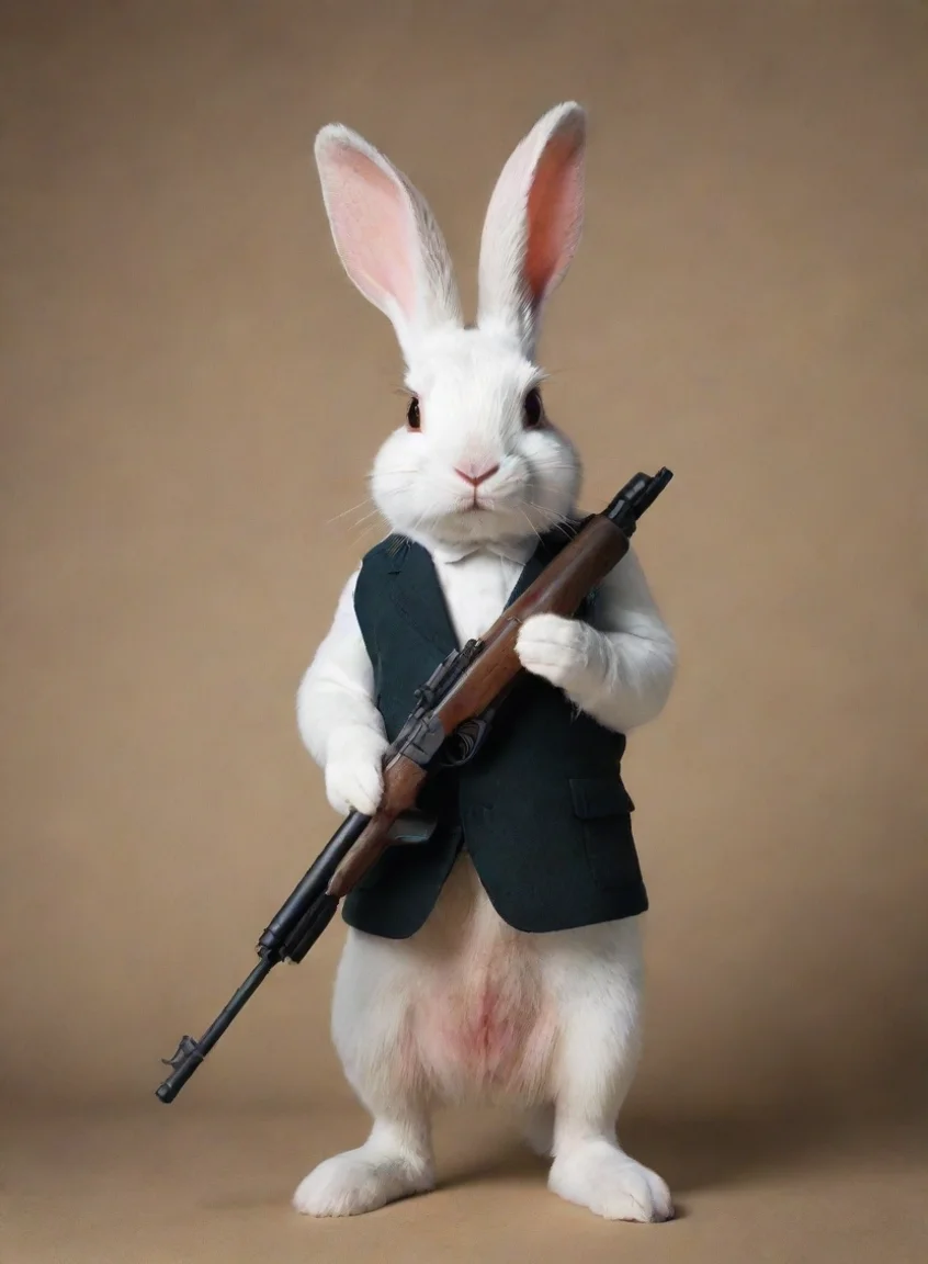 aiartstation art rabbit with a gun confident engaging wow 3 portrait43