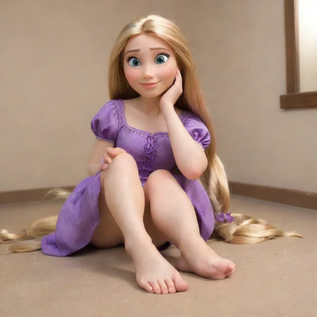artstation art rapunzel barefoot wiggling her toes  confident engaging wow 3