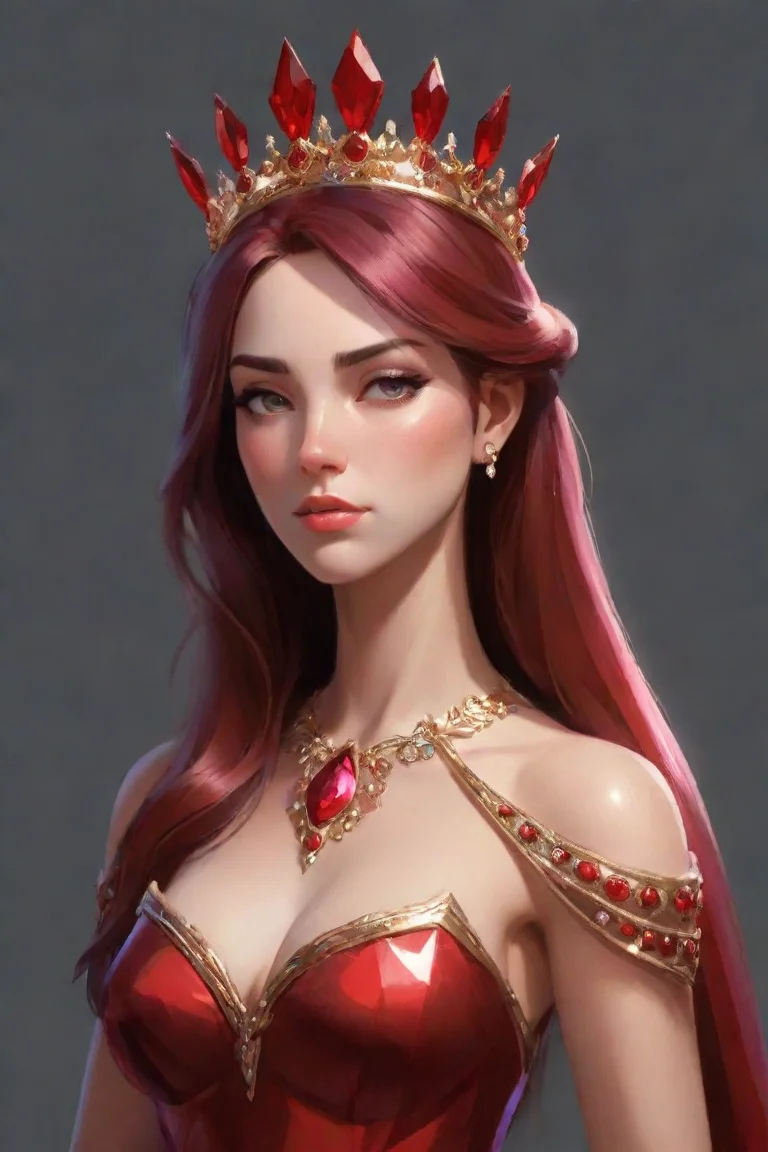 aiartstation art red crystal crown confident engaging wow 3 portrait
