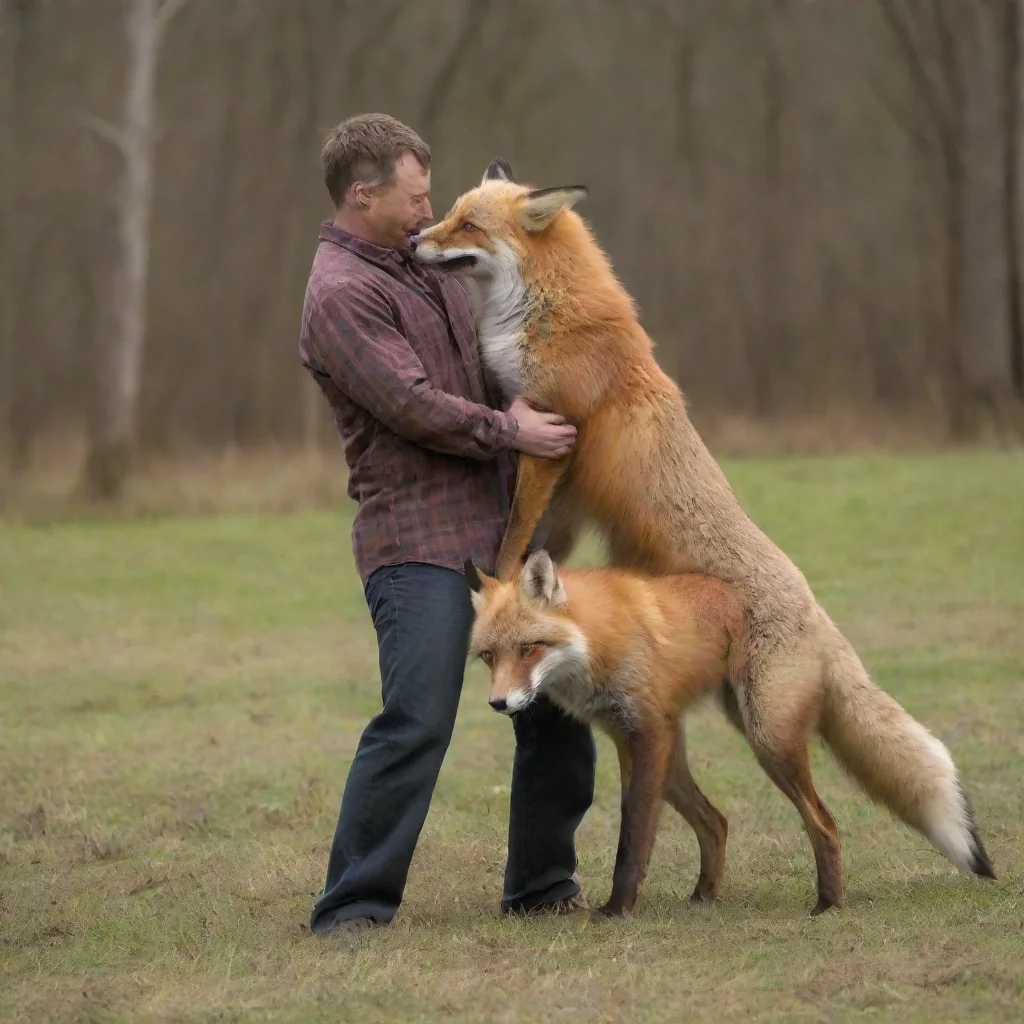 artstation art red fox merging with human male confident engaging wow 3