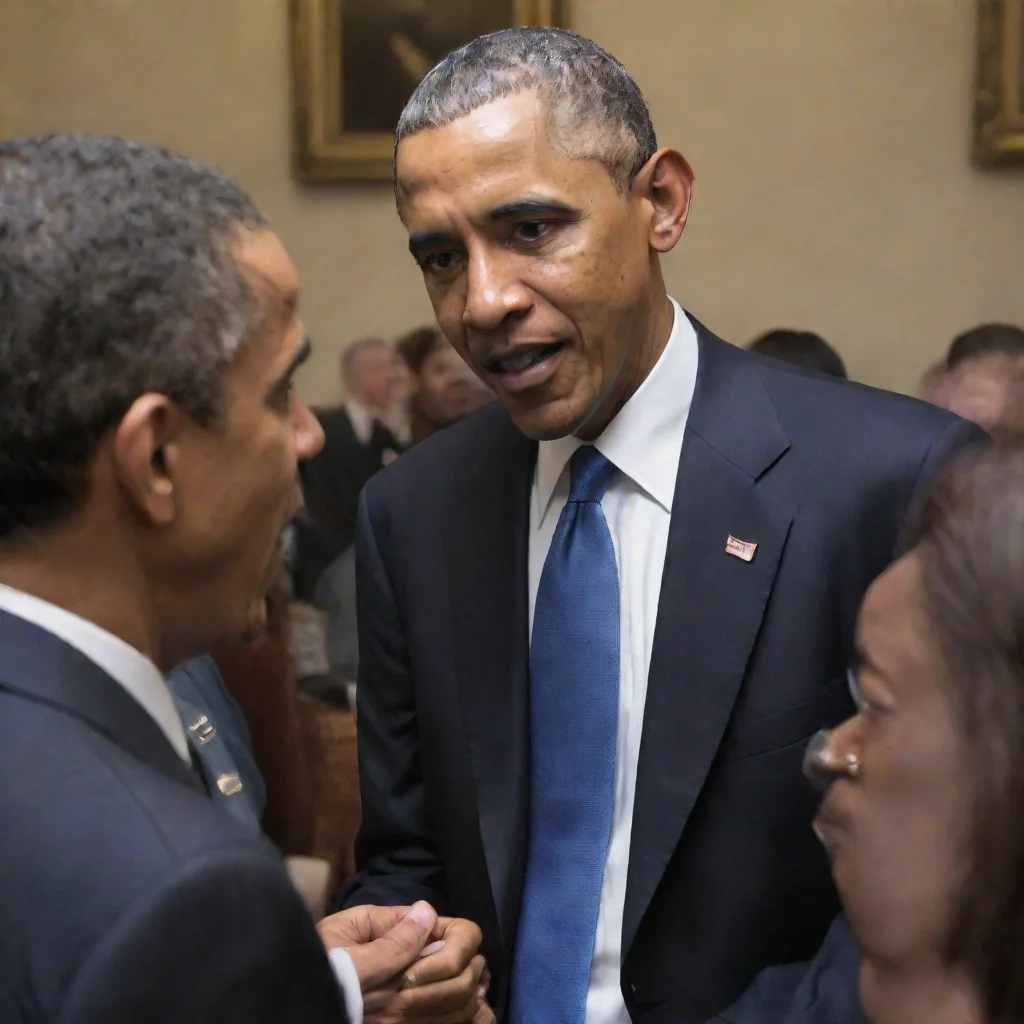 aiartstation art regular person talking with barack obama confident engaging wow 3