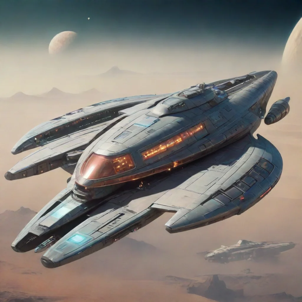 artstation art retro futuristic starship confident engaging wow 3