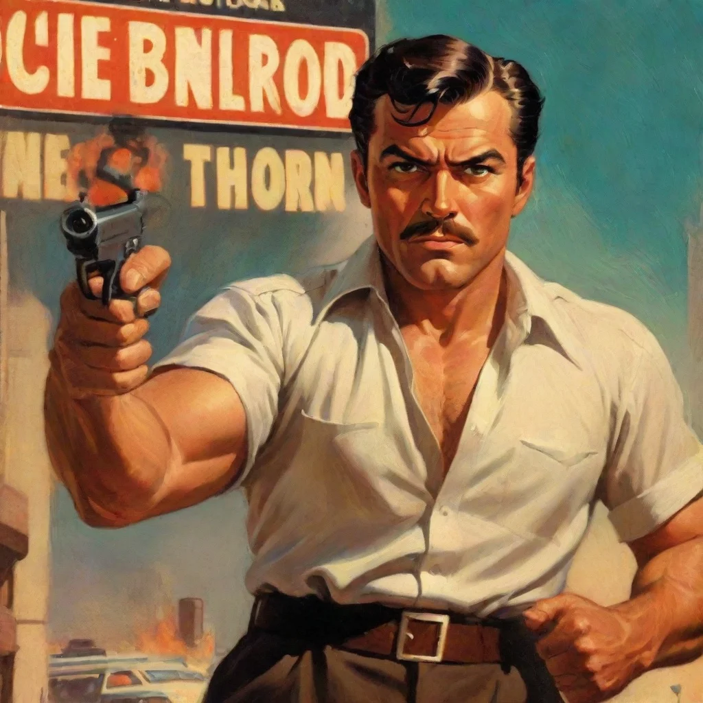 aiartstation art retro pulp action hero confident engaging wow 3