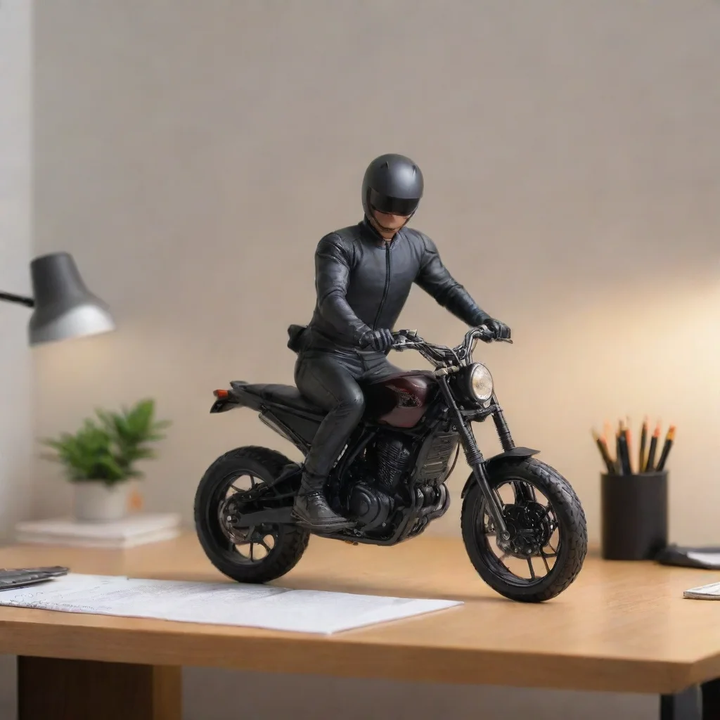 aiartstation art rider on desk confident engaging wow 3