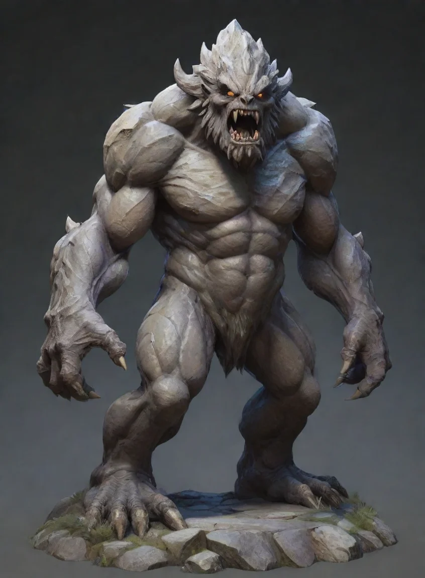 aiartstation art rock stone monster aesthetic artstation detailed wow confident engaging wow 3 portrait43