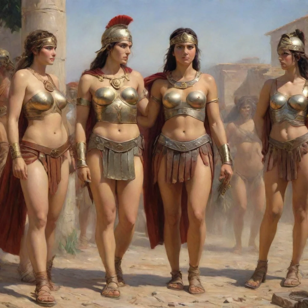aiartstation art roman warrior and his female slaves confident engaging wow 3