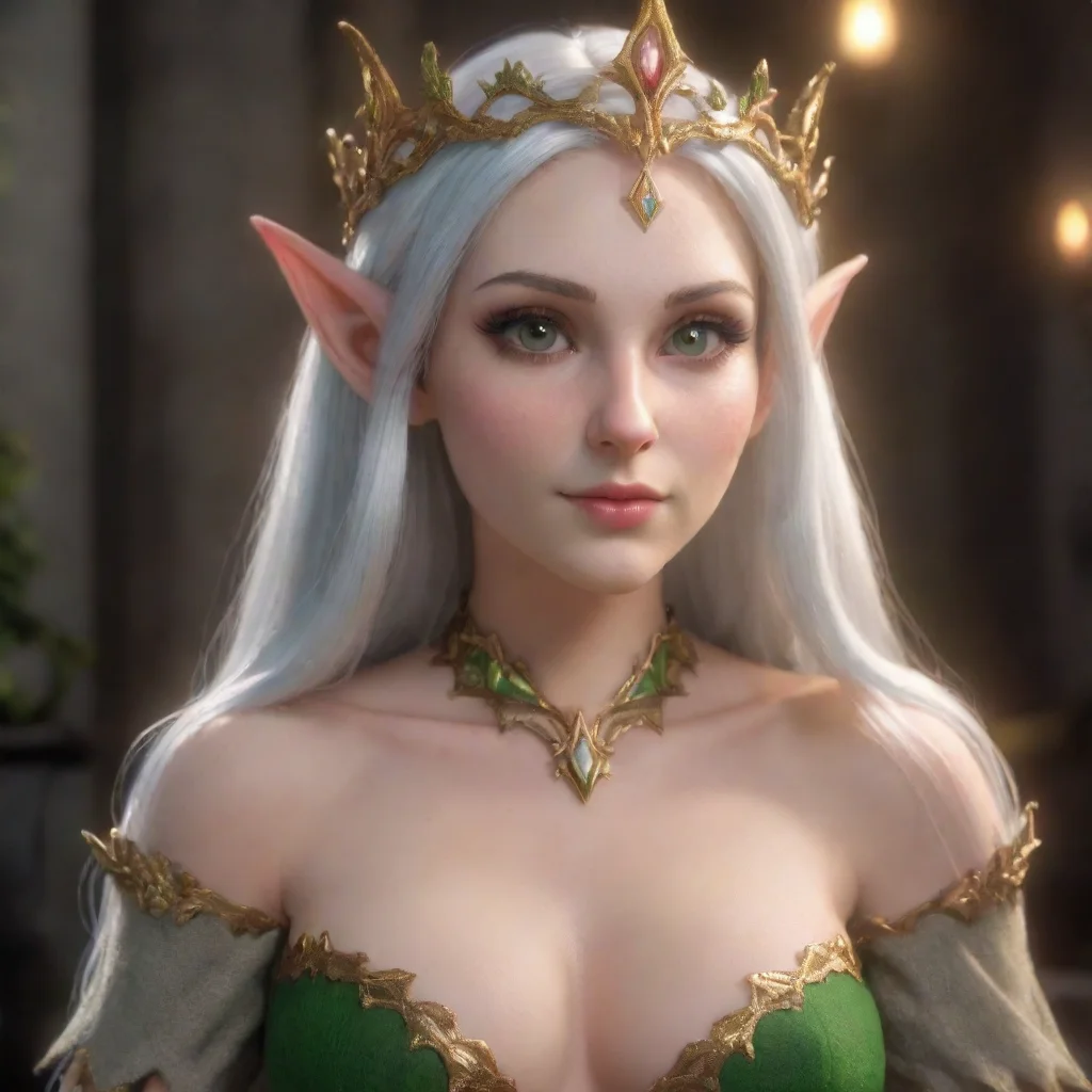 aiartstation art romantic first person seductive elf queen confident engaging wow 3
