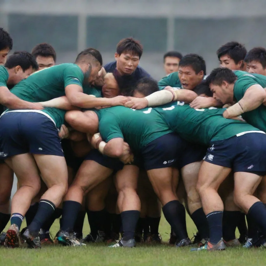 aiartstation art rugby scrum by asian models confident engaging wow 3