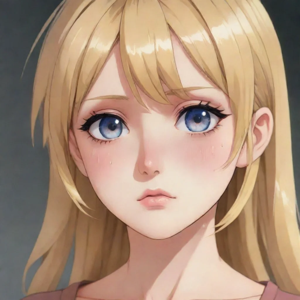 aiartstation art sad blonde anime girl with a teardrop. confident engaging wow 3