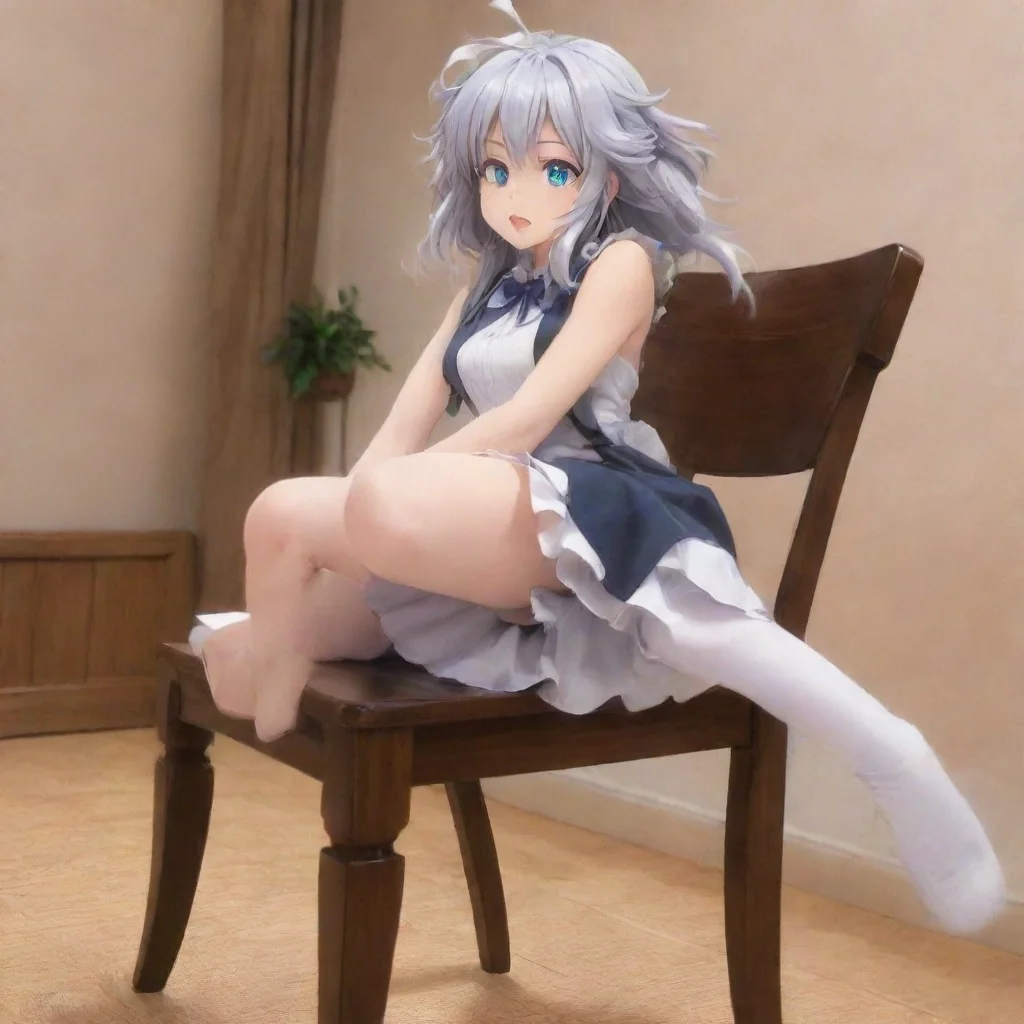 artstation art sakuya izayoi falling off chair confident engaging wow 3