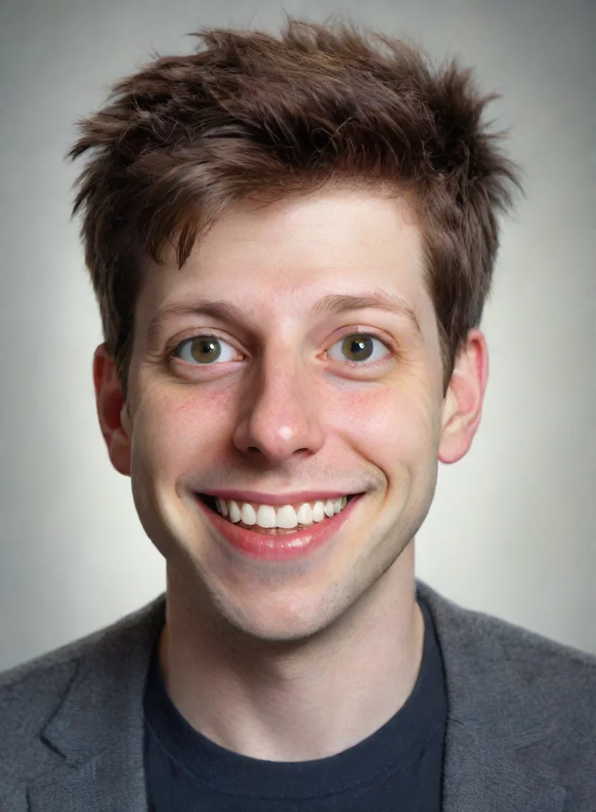 aiartstation art sam altman eyes clear epic hd art detailed realistic smile hiding fear confident engaging wow 3 portrait43