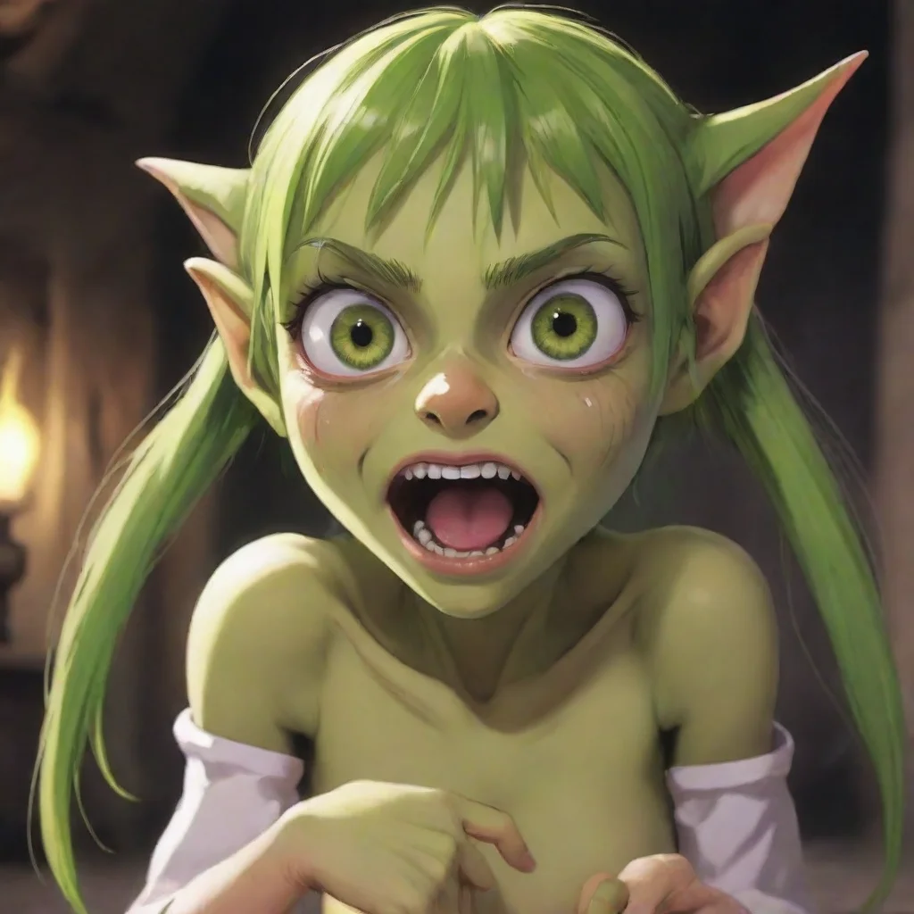 aiartstation art scared cute goblin girl molesting first person anime style confident engaging wow 3
