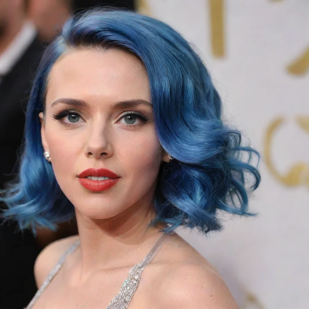 aiartstation art scarlett johansson with blue hair confident engaging wow 3