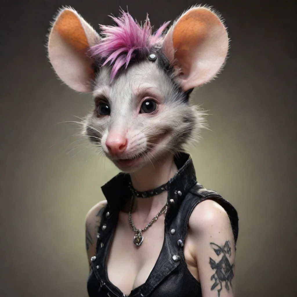 aiartstation art seductive female anthropomorphic furry rat punk confident engaging wow 3