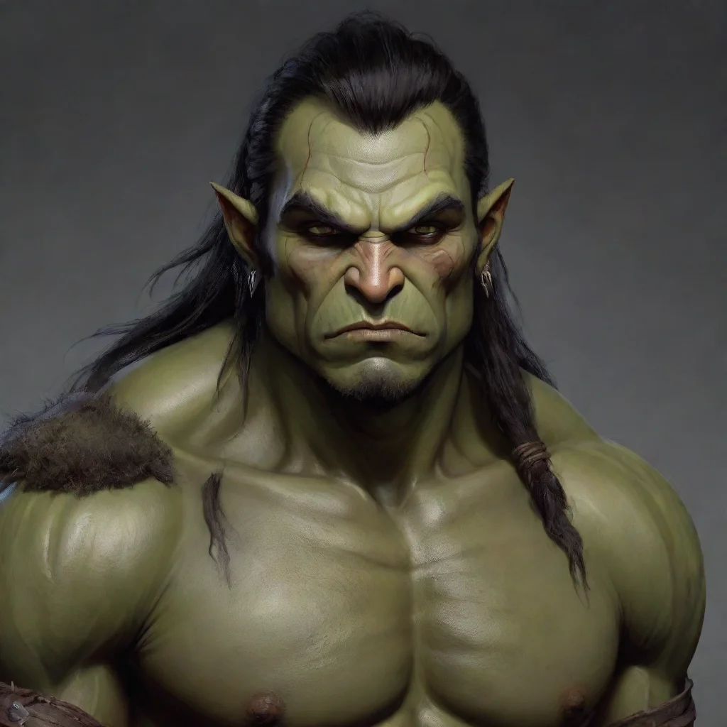 artstation art seductive half orc male confident engaging wow 3