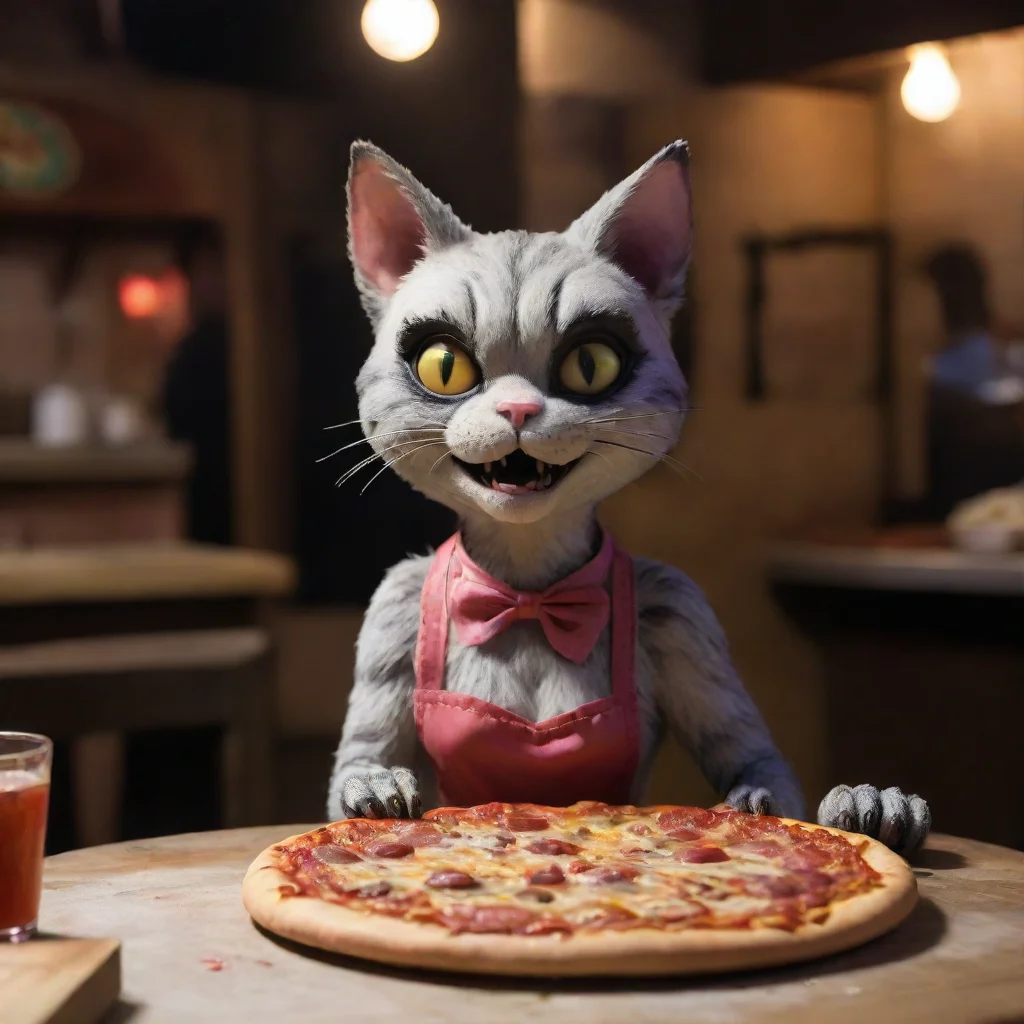 aiartstation art seductive scary feminine cat animatronic pizzeria nighttime freddys confident engaging wow 3