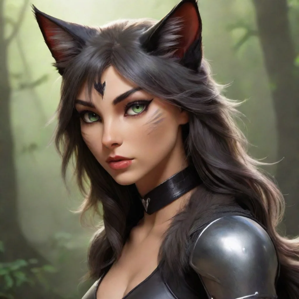 artstation art seductive woman warrior cat confident engaging wow 3