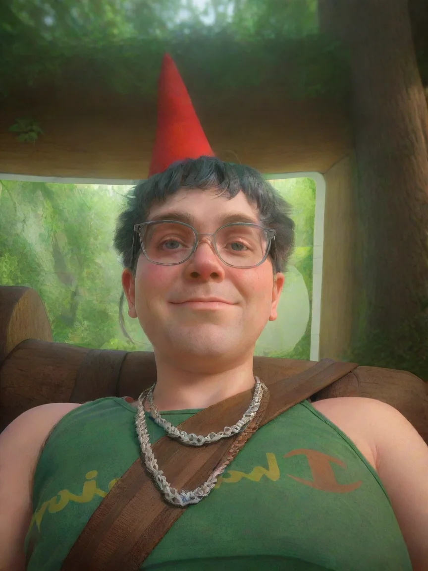 artstation art selfie gnome in forest confident engaging wow 3
