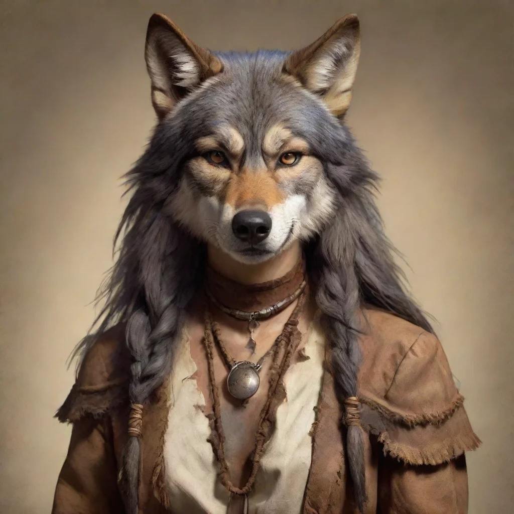 aiartstation art serious female anthropomorphic wolf native wild west confident engaging wow 3
