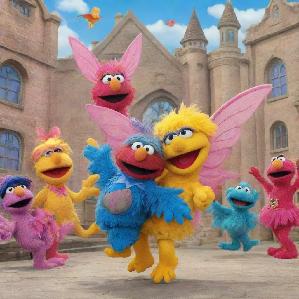 aiartstation art sesame street flying fairy school confident engaging wow 3
