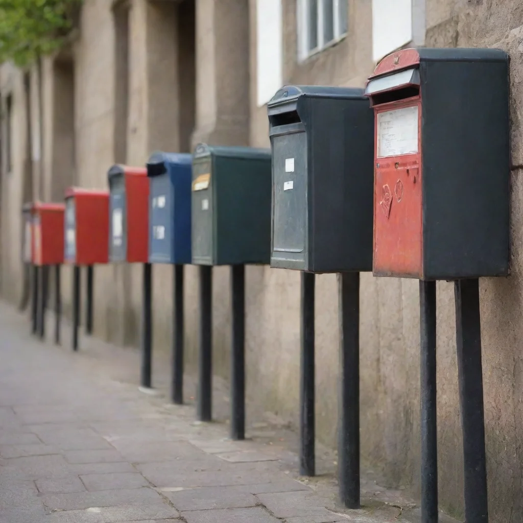aiartstation art several postboxes in row with mails confident engaging wow 3