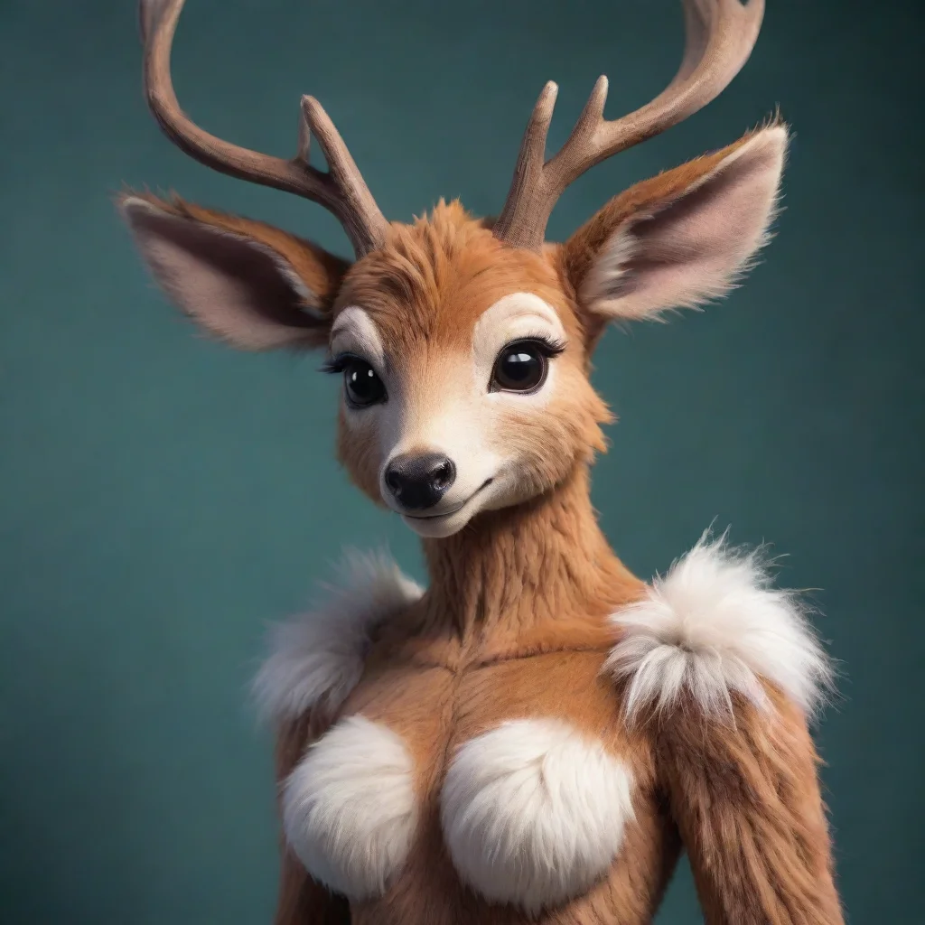 aiartstation art shy seductive anthropomorphic furry deer confident engaging wow 3