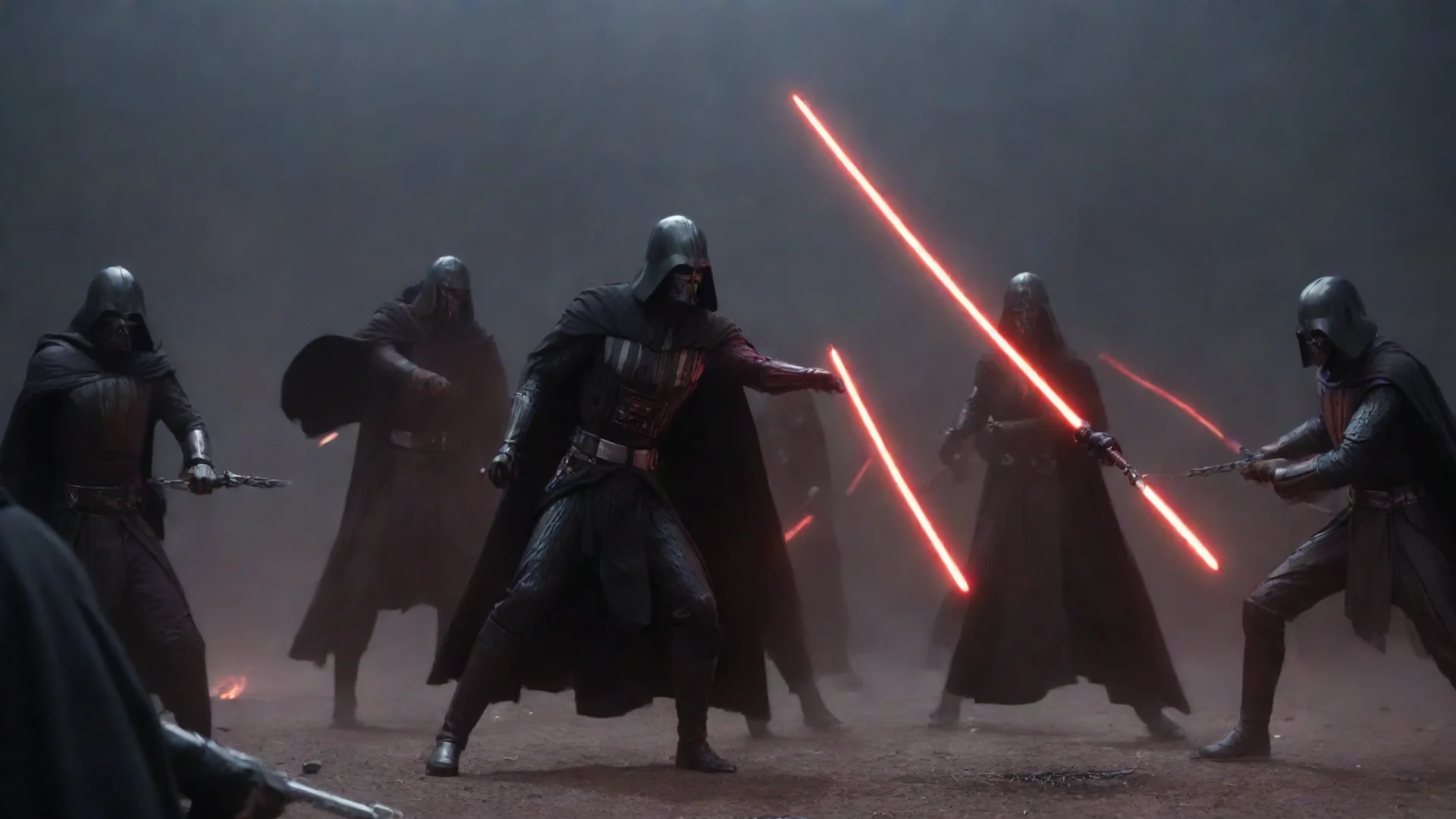 aiartstation art sith lords attacking a metal chain confident engaging wow 3 wide