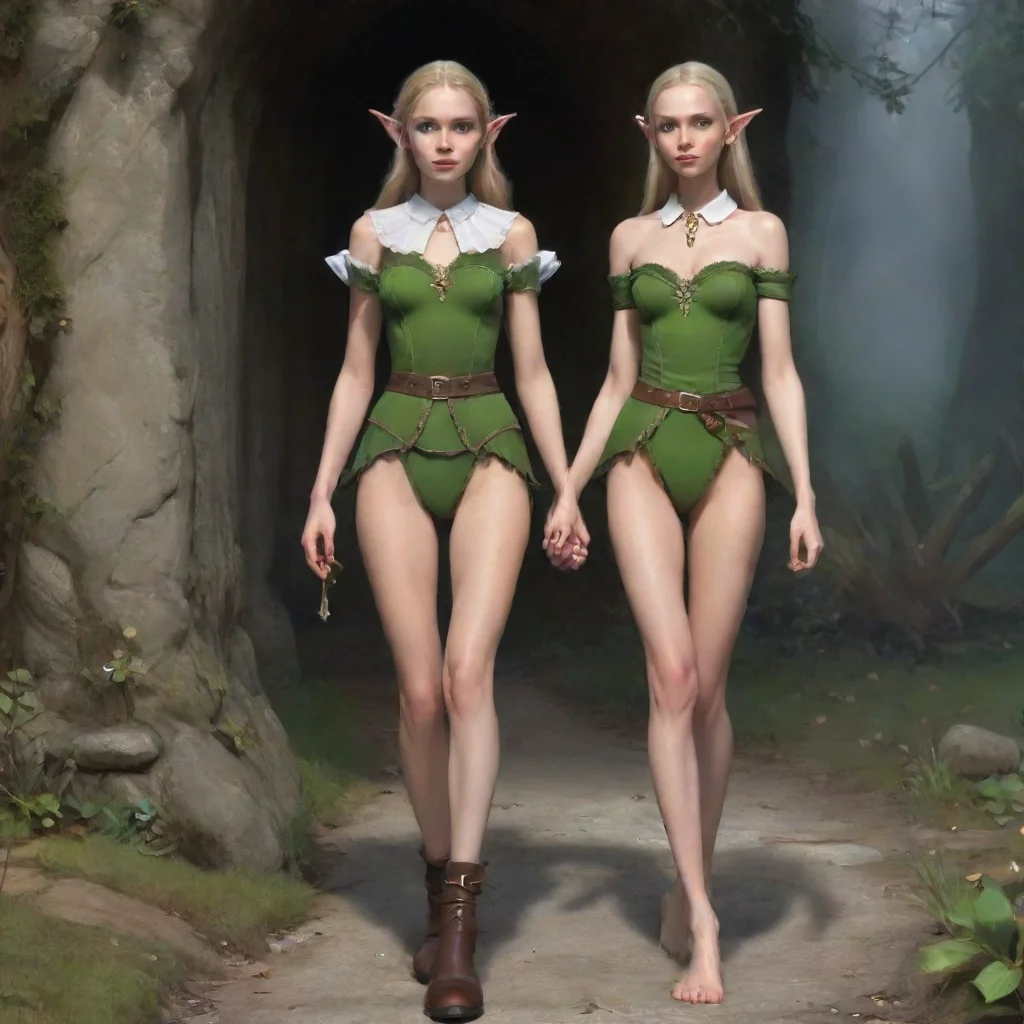 aiartstation art skinny elf maiden with a collar walked by her master otc confident engaging wow 3