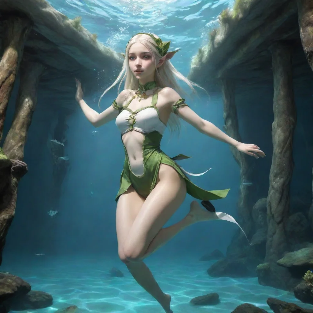 aiartstation art skinny elven maid diving confident engaging wow 3