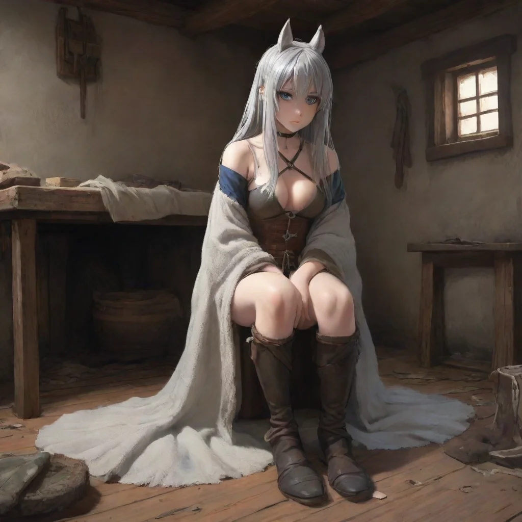aiartstation art slave horsegirl hooves furry damaged cloth shy sad anime medieval room confident engaging wow 3
