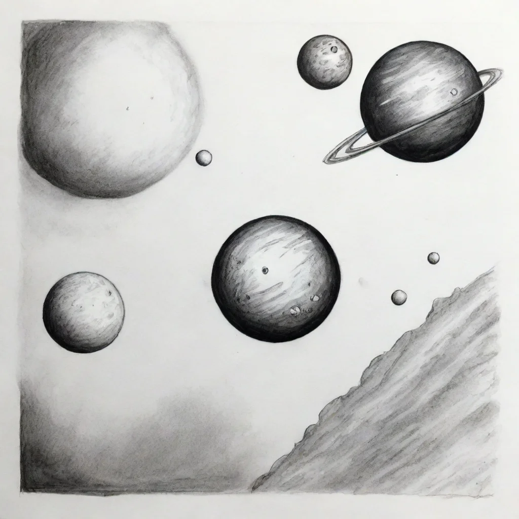 aiartstation art small spacehip planets ink drawing confident engaging wow 3