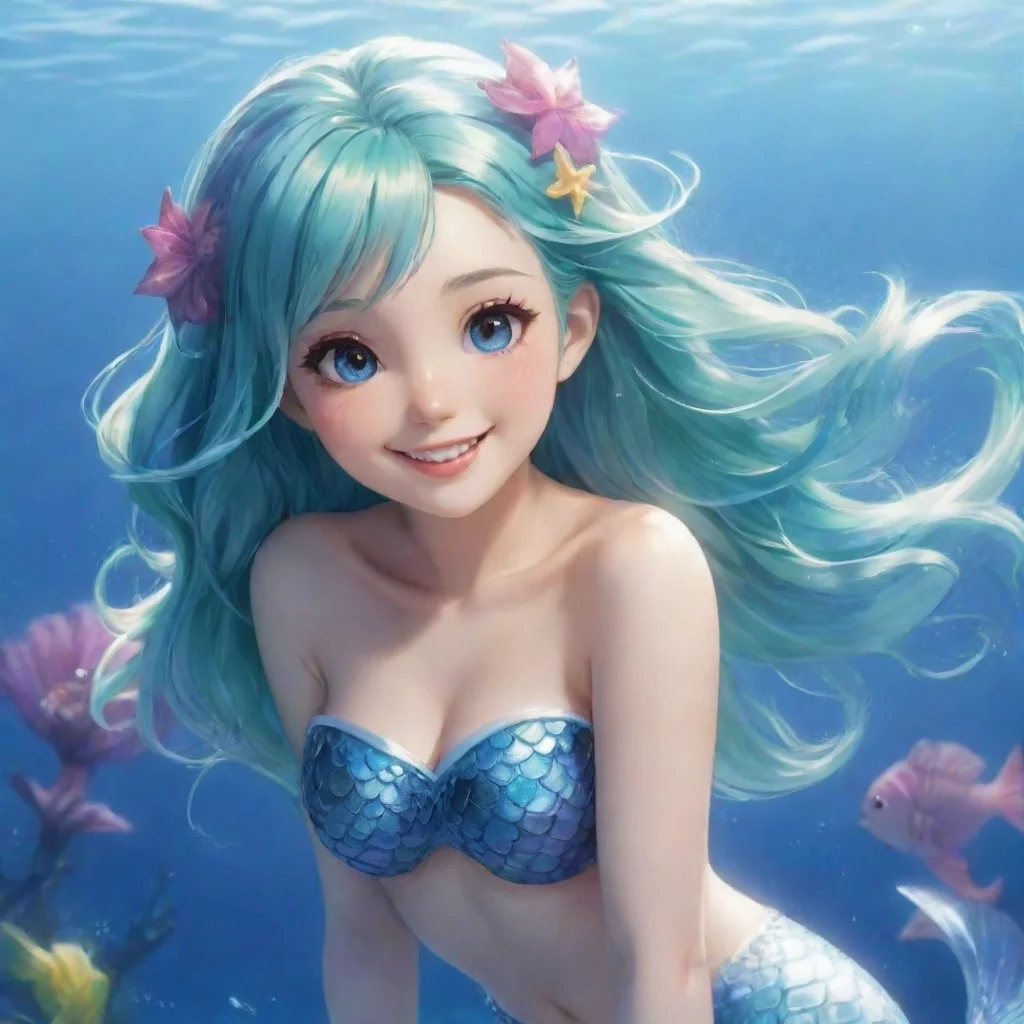 artstation art smiling anime mermaid confident engaging wow 3