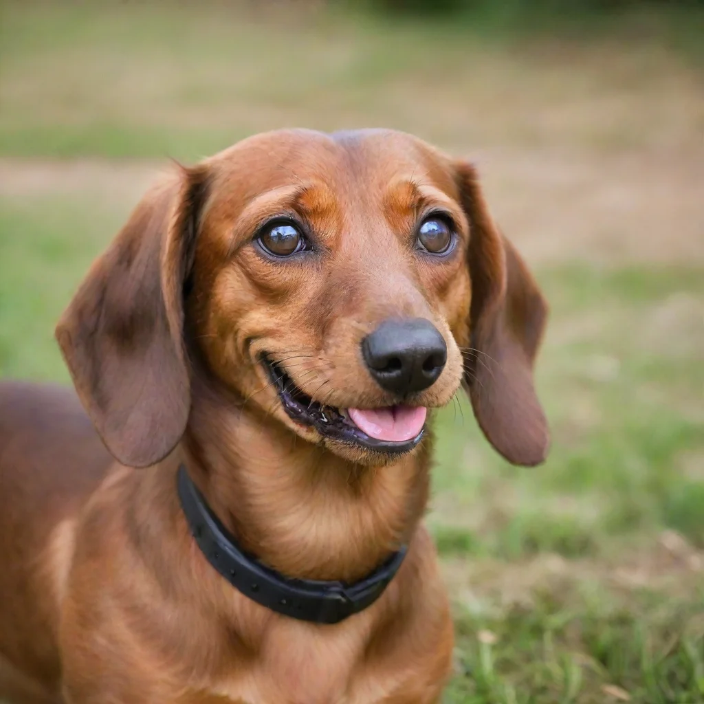 artstation art smiling brown dachshund confident engaging wow 3