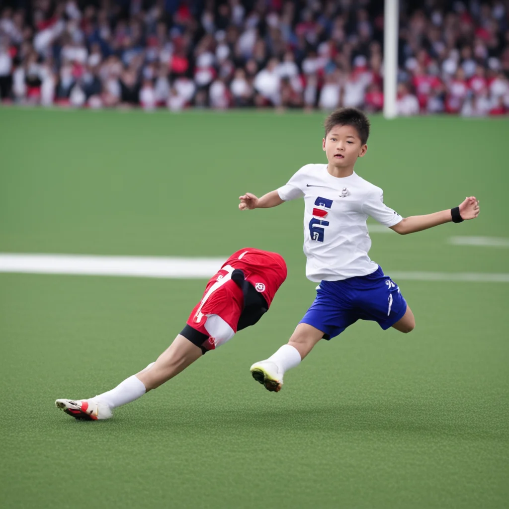aiartstation art soccer kid makes a scorpion kick confident engaging wow 3