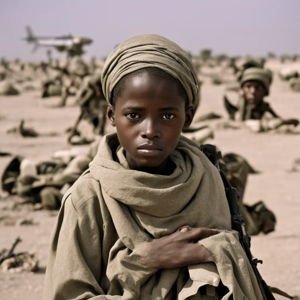 artstation art somali kid in war confident engaging wow 3